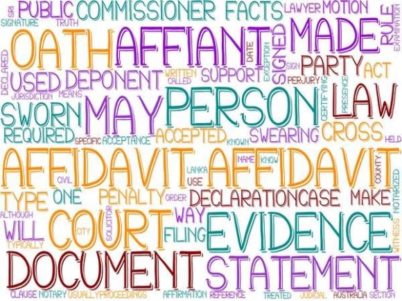 Affidavit Wordcloud Background