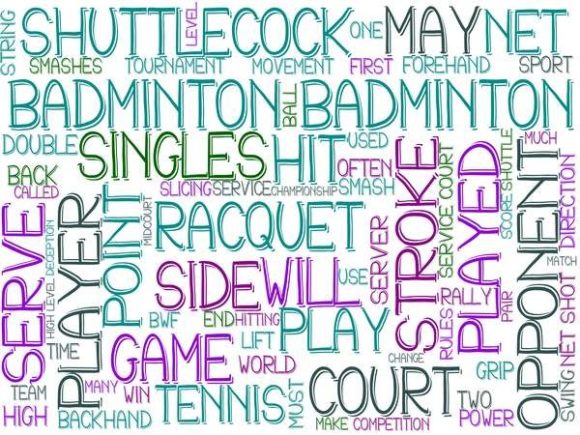 Badminton Wordcloud Book Cover