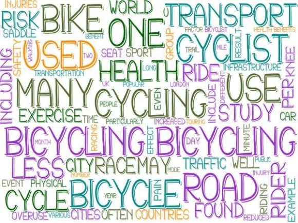 Bicycling Wordcloud Tshirt: Creative & Versatile Design