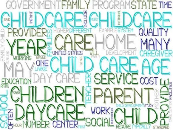 Childcare Wordcloud Skinny Tumbler